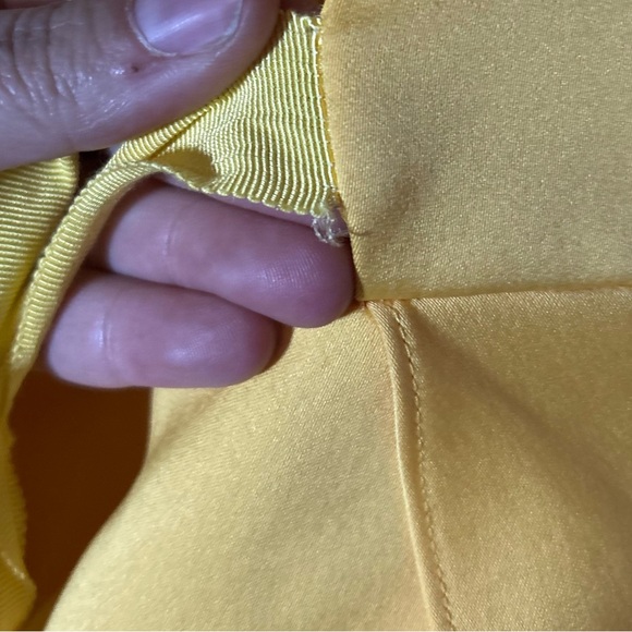 Zac Posen Strapless Yellow Satin Gown, Tulip Like Skirt, Flawed, Size 12 - Picture 8 of 17